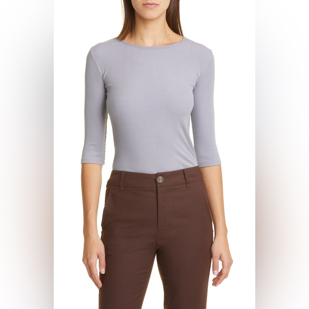 NWOT Vince Elbow Sleeve Rib Top in ice 🧊 grey